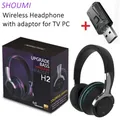 Cuffie Bluetooth per TV Cuffie wireless con microfono Adattatore USB Cuffie con cancellazione del rumore Bassi stereo pieghevoli per auricolari TV