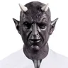 Halloween Mephistopheles Demon Horn Mask Cosplay Horror Devil Killer Latex Helmet Masquerade