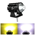 12V 24V moto LED faro doppio colore bianco giallo ATV SUV camion guida fendinebbia moto fuoristrada