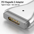 Adattatore PD magnetico USB tipo C in alluminio da 100W per Magsafe 1 2 MacBook Air Pro indicatore Led convertitore di spina magnetica a ricarica rapida