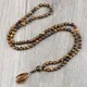 Collana di pietra occhio di tigre dal design vintage fatta a mano annodata 6mm 108 perline Mala collane ciondolo goccia donna uomo gioielli yoga regali