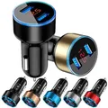 Caricabatteria da auto 3.1A ricarica rapida doppia porta USB Display a LED adattatore per accendisigari per iPhone 12 11 8 Xiaomi redmi Sansung