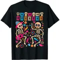 Abbigliamento uomo Dia De Los Muertos Day of The Dead maglietta da ballo scheletro messicano