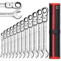 Set di chiavi a cricchetto con testa flessibile, kit di chiavi combinate, set di chiavi a cricchetto