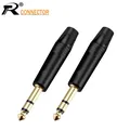 10pcs Jack Stereo connettore a filo da 6.35mm guscio in alluminio amplificatore per altoparlanti