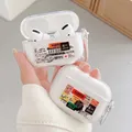 Custodia per auricolari trasparente con etichetta retrò per airpods pro 3 scatola di ricarica wireless bluetooth per airpod 2 1 custodie con codice cover in morbido silicone