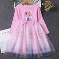 2023 New Elsa Princess Dress neonate Dress primavera autunno Dress a maniche lunghe per vestiti per