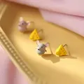 Creatività infantile cubetti di topo e formaggio grigi simpatici orecchini per bambini ragazze