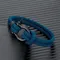 MKENDN Uomo Donna Blu Navy Corda da marinaio marino Bracciale con grillo di sopravvivenza nautica Ganci sportivi in metallo avvolgente in acciaio inossidabile nero