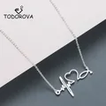 Todorova Stetoscopio In Acciaio Inox Battito Cardiaco Collana Donne Collane Del Cuore di Amore &