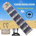 100W/80W/60W pannello solare pieghevole USB 5V caricatore solare portatile cella solare banca di