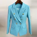 HIGH STREET più nuovo 2024 Runway Designer Blazer da donna Classic Lion Buttons Double Breasted Slim