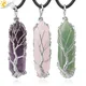 CSJA Cristalli Collana Pietra Ciondolo in cristallo naturale Esagonale Argento Colore Albero della