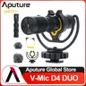 Deity V-Mic D4 Duo Dual Head cardioide fucile microfono Wireless On-camera Mic per Mobile DSLR Video