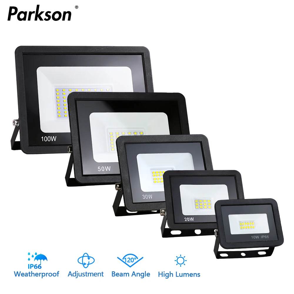 Luce di inondazione a LED 10W 20W 30W 50W 100W AC 220V Proiettore a LED IP66 Riflettore impermeabile Faretto Lampione da giardino per esterni