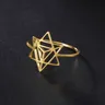 Skyrim Merkaba Star anello di geometria sacra donna anelli di barretta Color oro in acciaio