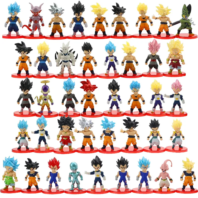 21 pz/lotto Dragon Ball Mini Figura Super Saiyan Goku Vegeta Action Figures DBZ Bambole Modello Giocattoli Regali