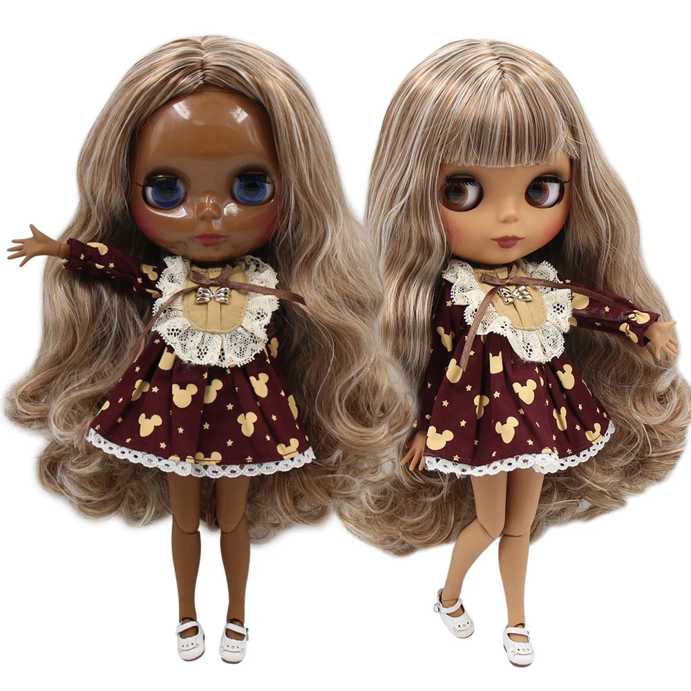 ICY DBS blythe doll joint body brown mix capelli biondi 30cm 1/6 bjd toy girls gift