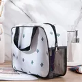 Borsa cosmetica da viaggio per donna nero bianco grigio blu grande Tote Neceser borse per il trucco