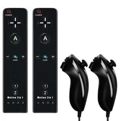 Per Nintendo Wii/Wii U Joystick 2 in 1 Controller Set Wireless Remote Gamepad Motion Plus con