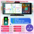 Imagebon 10.26 "Wireless CarPlay e Android Auto Dash Cam ADAS 4K DVR Bluetooth Audio AUX navigazione