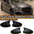 2 pz Lato Auto Specchietto retrovisore Tappi di Copertura Per Audi A3 S3 RS3 8 V TFSI TDI Specchio Strumenti Caso Lucido/Fibra di Carbonio stile 2013-2020