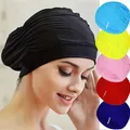 Cappello da nuoto donna Unisex ragazze cuffia da bagno per capelli lunghi cuffia da nuoto drappo