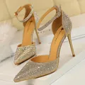 BIGTREE Scarpe Strass lucidi Tacchi alti Scarpe da donna Décolleté da donna Stiletto Dolce Donna Tacchi Scarpe da sposa Sandali da donna 10 cm