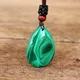 Collana con ciondolo goccia d'acqua in malachite Collana in macramè di yoga in pietra naturale Donna Uomo Accessori per gioielli di moda