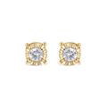 Women's Silver 1/5 Cttw Diamond Miracle-Set Stud Earrings by Roamans in Yellow Gold