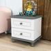 Latitude Run® Wooden Nightstand w/ Two Drawers for Bedroom Wood in Gray | 19.5 H x 19.7 W x 15.7 D in | Wayfair FF1D3205414C4DEE8D79FBC352A0C251