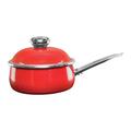 Vita 3.2-qt. Enamel-on-steel Cove Saucepan 3.2 Quarts Non-Stick Enamelware Saucepan Non Stick/Enameled Cast Iron/Cast Iron in Red | Wayfair