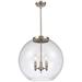 Athens 18" 3-Light Brushed Satin Nickel Pendant w/ Seedy Shade