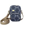 Earth Squared - Fair Trade - Oil Cloth Mini Cross Body Pouch Bag Mobile Phone Bag Shoulder Bag for Womens (Copenhagen/Navy)
