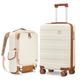 imiomo 3 Piece Luggage Sets,Suitcase with Spinner Wheels,Luggage Set Clearance for Women, Lightweight Rolling Hardside Travel Luggage with TSA Lock, Beige, Checked Luggage 24IN, Checked Luggage