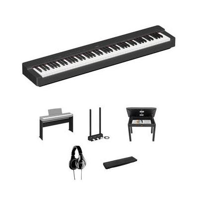 Yamaha P-225 88-Key Portable Digital Piano Kit with Furniture Stand, 3-Pedal Unit, P225B