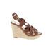 Jessica Simpson Wedges: Espadrille Platform Boho Chic Brown Print Shoes - Women's Size 8 - Open Toe