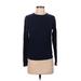 Ann Taylor LOFT Sweatshirt: Blue Solid Tops - Women's Size Small