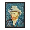 Vincent Van Gogh Self Portrait With Grey Felt Hat Large Framed Art Print Poster Wall Decor 18x24