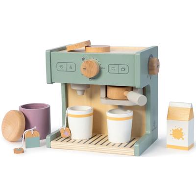 Kinder-Kaffeemaschine MUSTERKIND "Coffea", grün (salbei, natur), Spielzeug-Haushaltsgeräte, KinderB:18,6cm H:17,5cm T:12cm, Holz, FSC-Holz aus gewissenhaft bewirtschafteten Wäldern, B:18,6cm H:17,5cm T:12cm Image