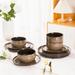 Hokku Designs Khalifa Handmade Porcelain China Dinnerware Set - Service for 4, Ceramic in Brown | Wayfair AB045390E3A641F38389B845ED2D700D