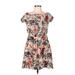 RD Style Casual Dress - Mini: Tan Floral Dresses - Women's Size Medium