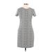 Calvin Klein Casual Dress - Sheath Crew Neck Short sleeves: Gray Dresses - Women's Size 4
