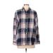 Old Navy Long Sleeve Button Down Shirt: Blue Tops - Women's Size Large