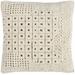 Odilo 22" Square Modern Wool Ivory Throw Pillow - Hauteloom