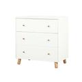 Commode enfant bois massif blanc et bois