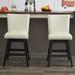 26-in Modern PU Leather Upholstered Swivel High Back Armless Bar Stools Set of 2