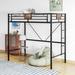 Metal Twin Loft Bed Frame with Stairs