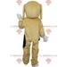 Beige and white dog mascot. Dog costume