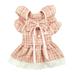 Duixinghas Lace Bow Pet Dress Stylish Elegant Pet Dress with Traction Ring Flying Sleeves Bow Headpiece Faux Pearl Pendant Decor Cat Dog Princess Dress Pet